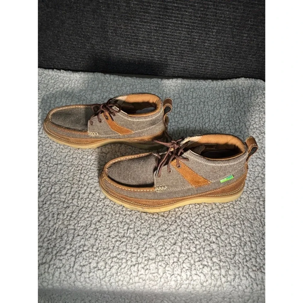 Twisted X Mens MCA0018 Brown Fabric Leather Chukka Driving Moc Shoes‎ Size 9.5 M